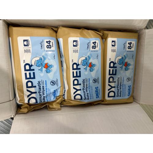 DYPER Cotton-Enhanced Baby Wipes Smurfs Edition, 6 Pack, 504 Count
