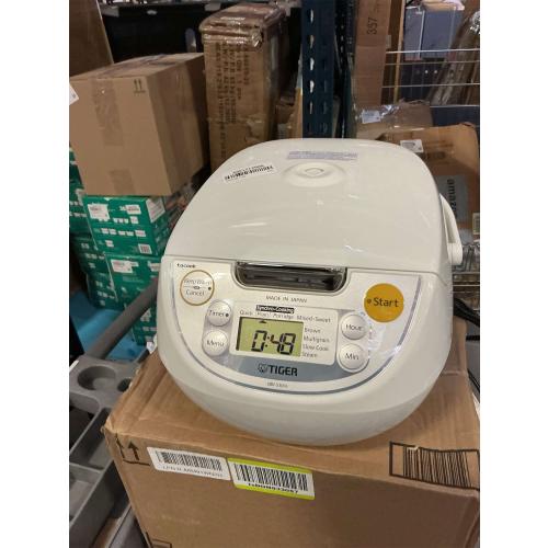 TIGER JBV-S10U 5.5-Cup (Uncooked) Micom Rice Cooker and Warmer with Tacook Food Steamer Cooking Tray Technology, White ‼️has stains and mild scratches ‼️