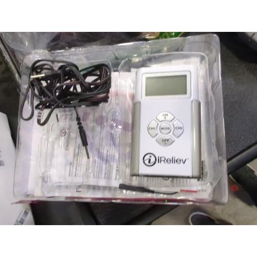 iReliev TENS Unit Electronic Pulse Massager, (8) Electrodes Pain Relief Bundle - Original TENS Unit Includes Extra Pads.