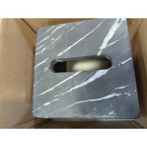 color gray Marble Tissue Box Cover, Square Heavy Duty Napkin Holder, Removable Tissue Box with Acrylic Board Bottom, Premium Napkin Holder for Bathroom, Living Room, Bedroom, Office, Toilet