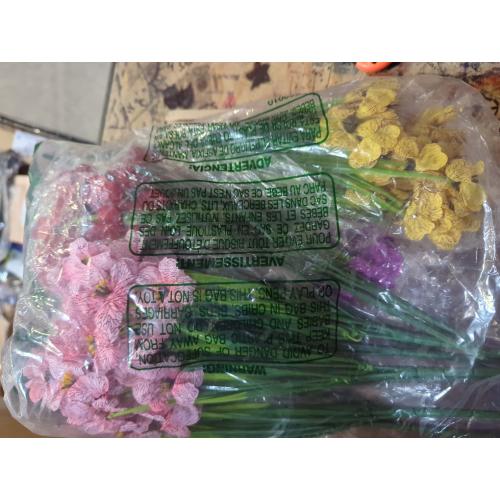 Geegoods Artificial Fake Plants Flowers for Outdoors, 14Bundles UV Resistant Faux Plastic Colorful Mix Mum Flowers for Outside Spring Summer Decor