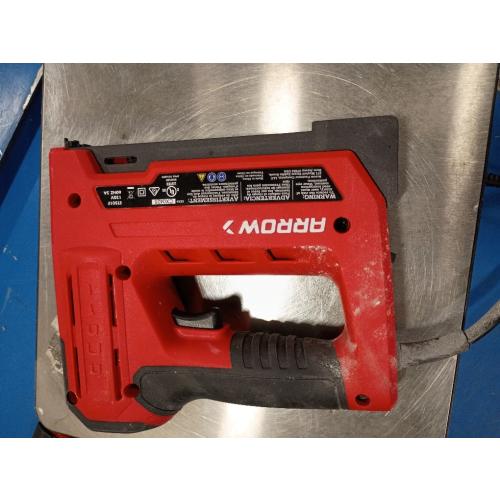 Arrow ET501F Corded 5-in-1 Professional Electric Staple and Nail Gun, Wire Stapler, and Brad Nailer for Upholstery, Framing, Insulation, Crafts, Fencing, and Cable, Black/Red