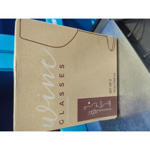 Gusto Nostro Stainless Steel Wine Glass - 18 oz - Unbreakable Black Wine Glasses for Travel, Camping and Pool - Fancy, Unique and Cool Portable Metal Wine Glass for Outdoor Events, Picnics (Set of 2)