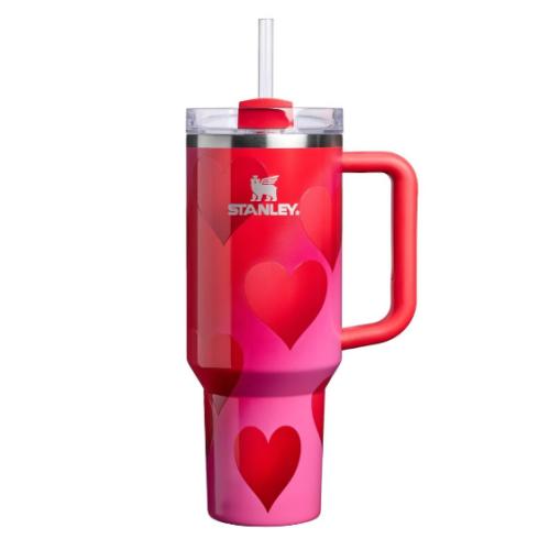 Stanley Valentine's Day 40 oz Stainless Steel H2.0 Flowstate Quencher Tumbler Rouge Heart Gradient