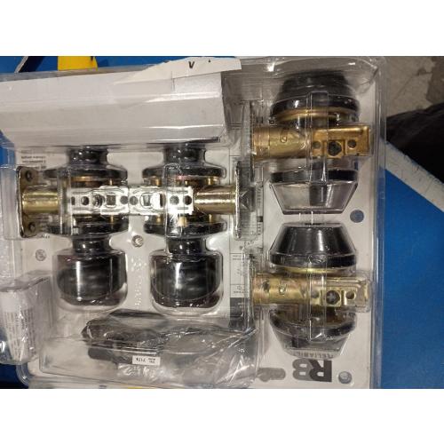 RELIABILT Baron Antique Bronze Exterior Single-cylinder deadbolt Keyed Entry Door Knob Project Pack (2-Pack)