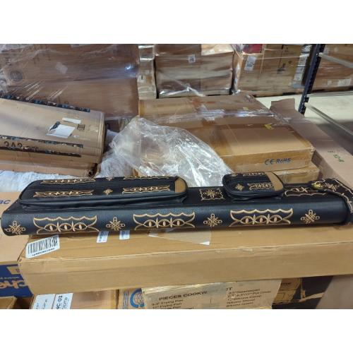 2x4 Hard Pool Cue Case 2B4S Billiard Stick Carrying Cue Case Leatherette Embroidery Design
