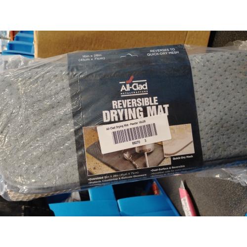 All-Clad Premium Reversible Dish Drying Mat for Kitchen: 16 x 28 Ultra-Absorbent, Long-Lasting, No Condensation, and Oversized for Large Pots and Pans - 3 Pack, Pewter