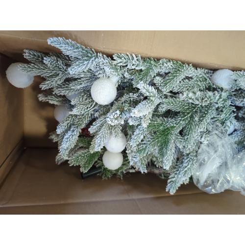 6ft Faux Snow Buildable Christmas Tree With LED