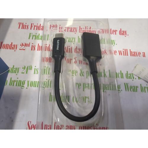 Philips 6 USB-C to USB 3.1 Female Adapter Black