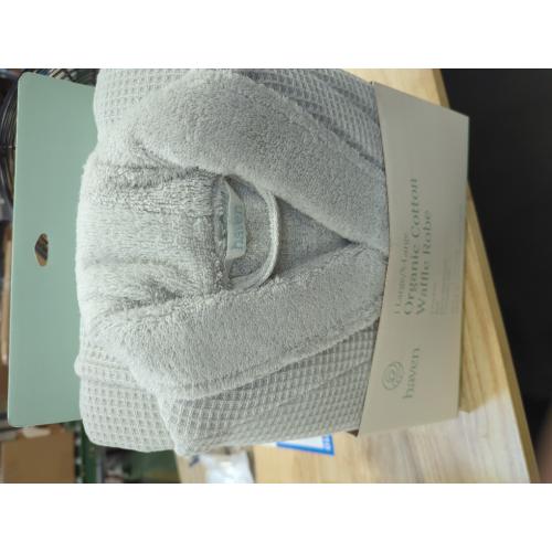 Haven Waffle Large/X-Large Organic Cotton Robe in Lunar Rock