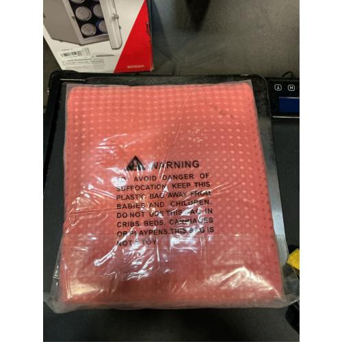 Dynamene Coral Fabric Shower Curtain - Waffle Weave Textured Heavy Duty Cloth Shower Curtains for Bathroom, 256GSM Hotel Luxury Weighted Bath Curtain Set with 12 Hooks,72x72, Coral