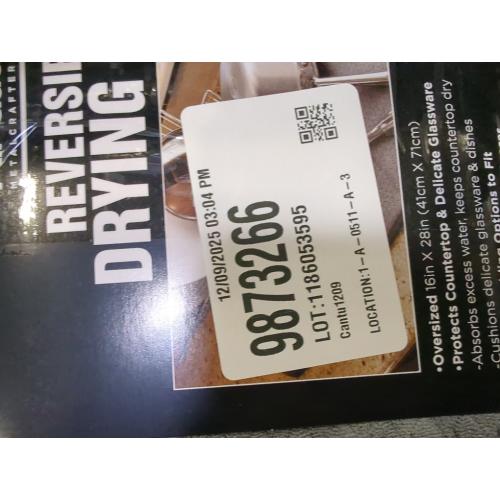 All-Clad Premium Reversible Dish Drying Mat for Kitchen: 16 x 28 Ultra-Absorbent, Long-Lasting, No Condensation, and Oversized for Large Pots and Pans - 2 Pack, Pewter