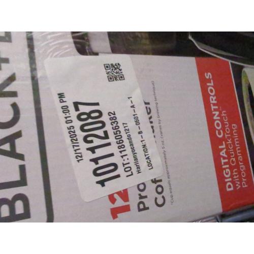 BLACK DECKER 12-Cup Digital Coffee Maker, CM1160B, Programmable, Washable Basket Filter, Sneak-A-Cup, Auto Brew, Water Window, Keep Hot Plate, Black