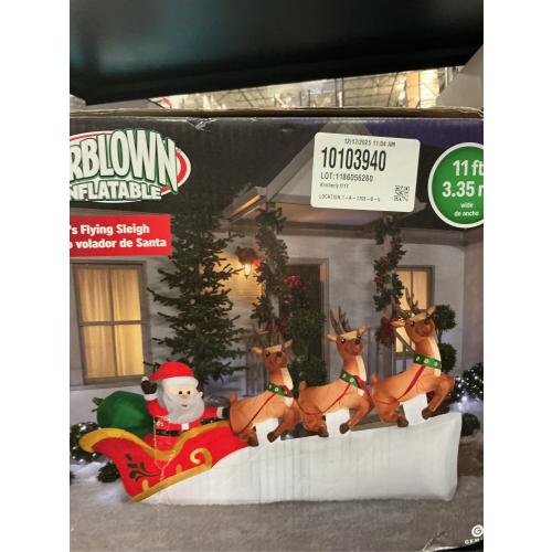 Gemmy 8.01-ft Lighted Sleigh Christmas Inflatable