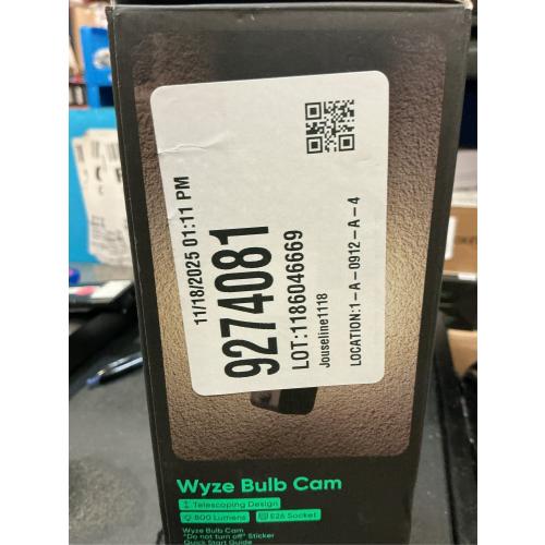 WYZE Bulb Cam Security Camera, 2K HD Outdoor Light Bulb Camera, Color Night Vision, Dimmable LED Bulb, Motion Detection, Siren Alarm, Works w/Alexa/Google Assistant. Free Expert Support