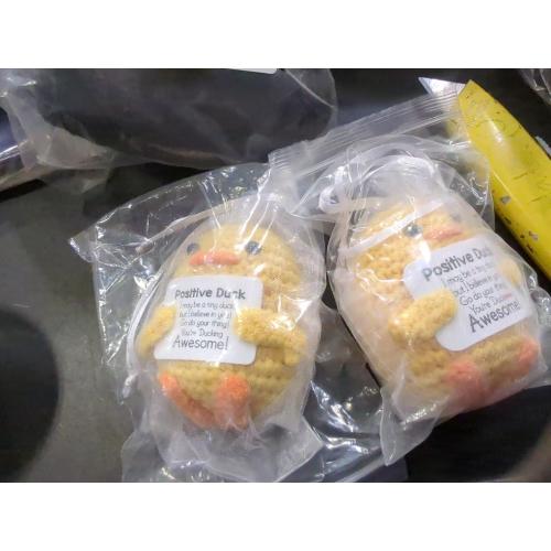 2 PACK Artlunar Funny Positive Duck Emotional Support Ducks Crochet Inspirational Gifts Birthday Valentine White Elephant Gifts for Women Men Cute Duck Home Decor