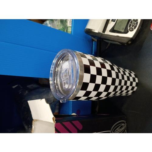 Checkered Tumbler 20oz Plaid Stainless Steel Vacuum Insulated Tumblers with Lid and Straw Travel Coffee Mug Tea Wine Cups Water Bottle Gifts for Women