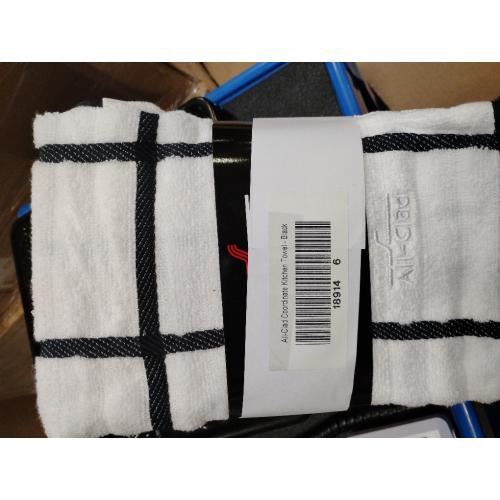 All-Clad Checked Kitchen Towel: Highly Absorbent, Super Soft Long Lasting - 100% Cotton, 17x30 Tea Towel for Cleaning & Drying Dishes, Pans, Glassware, or Countertops, (6-Pack), Black