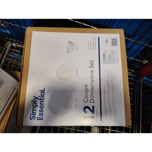 Simply Essential Coupe 12-Piece Dinnerware Set in White