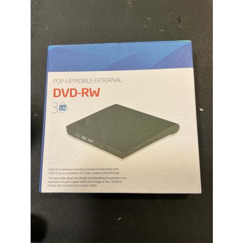 intendvision External CD DVD Drive USB 3.0 Portable Fits for DVD-R DVD-RW DVD R DVD RW DVD-ROM Super Speed Data Transfer Black for PC Laptop Computer Windows 11/10/8/7