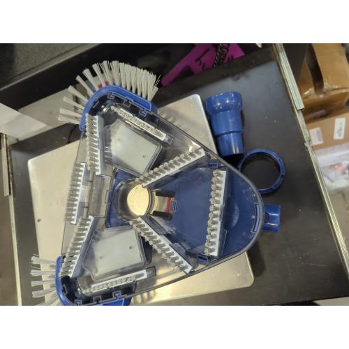 Poolvio Triangular Pool Vacuum Head with Side Brush, Swivel Hose Connection, EZ Clip Handle - Connect 1-1/4, 1-1/2 Hose for Inground and Above Ground Swmming Pools