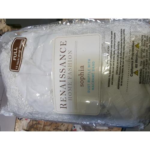 Stylemaster Renaissance Home Fashion Sophia Dust Ruffle/Bed Skirt, Full, Ivory