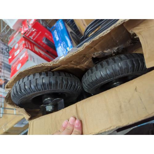 8 Inch Fixed Heavy Duty Cast Iron Caster Wheel - 1000lb Capacity, Black Rim, Solid Rubber, Outdoor, Flat Free for Carts, Dolly, Workbench, Trolley, DIY Tools(2 Pack)