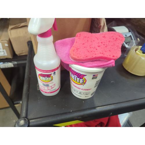 Set of 4 Size 32oz cleaner , squirt bottle sponge and rag Quick N Brite All Purpose Cleaning Paste, True All Purpose Cleaner, Concentrated, 32 oz