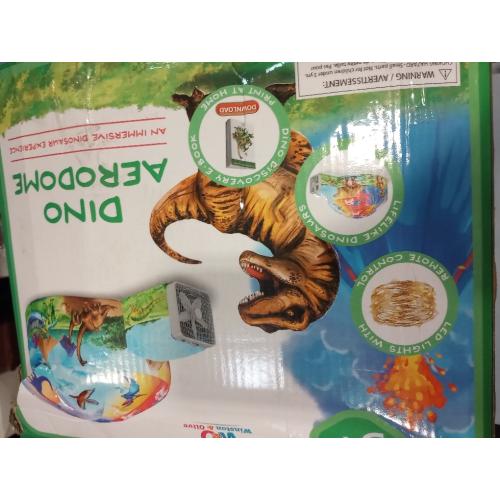 W&O Dino Aerodome with LED Lights - Inflatable Jurassic Fort for Kids Aged 3-12, Inflates in Seconds Creating an Immersive Dinosaur Experience (Fan Not Included)