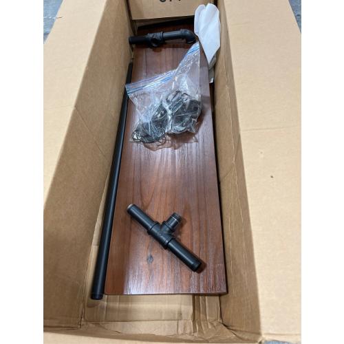 Bathroom Shelves Wall Mounted with Towel Bar, Industrial Pipe Single Tier Floating Shelf, Rustic Wood Shelf 42 Inch for Bathroom Kitchen Living Room Bedroom