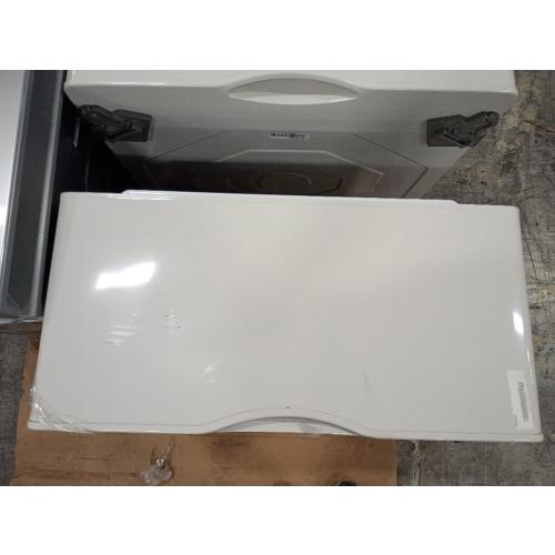 SAMSUNG 27-Inch Washer Dryer Pedestal Stand w/ Pull Out Laundry Storage Drawer, Stainless Steel, WE402NE/A3, 28.1D x 27W x 14.2H, Ivory