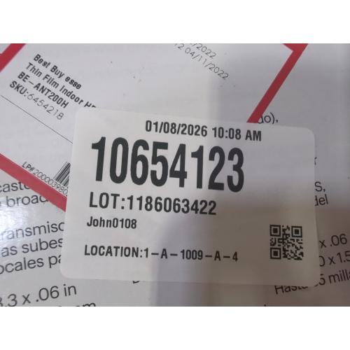 Best Buy Essentials™ - Thin Indoor HDTV Antenna - 35 Mile Range - Black/White