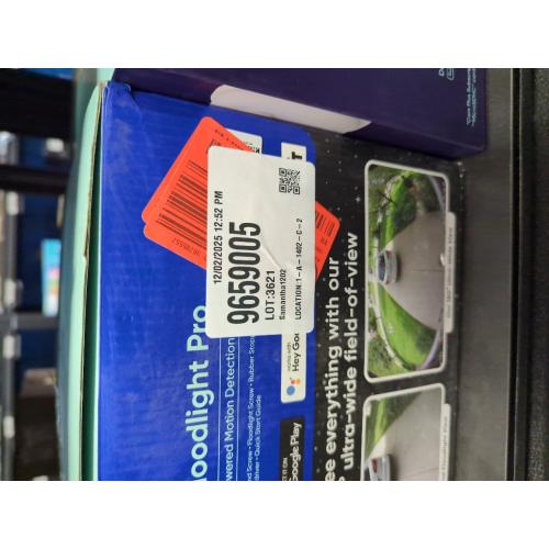 Wired Outdoor Wi-Fi Floodlight Pro Home Security Camera with 2K Resolution and App Control, Works with Alexa and Google