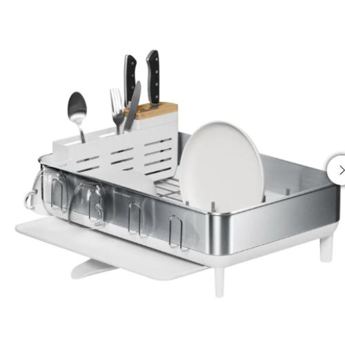 simplehuman Steel Frame Dishrack with Knife Block