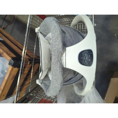 GREY AND WHITE Baby Swing for Infants & Toddlers, Electric Bouncer with Remote Control, 3 Seat Positions, 5 Speeds, 5-Point Harness, Grey