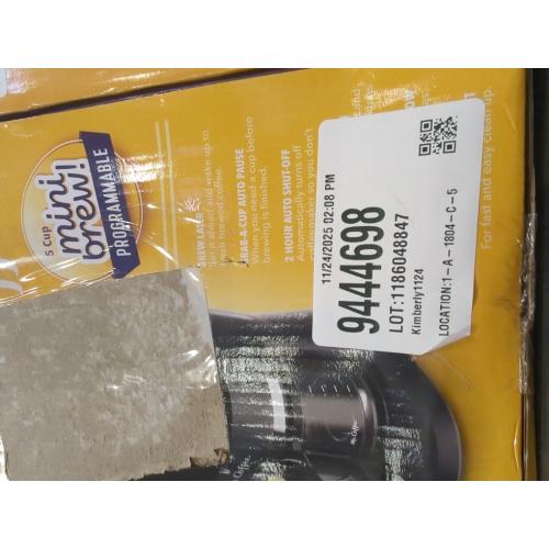 Mr. Coffee 5-Cup Programmable Coffee Maker Black: Drip Coffee Machine, Electric, Dishwasher-Safe, Paper Filter, 25 oz Capacity