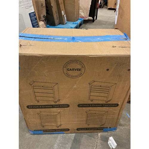 GarveeHome 5-Drawer Tool Chest, Rolling Tool Box with Wheels and Lock System, Portable Storage Rolling Tool Chest for Warehouse, Workshop & Repair Shop, Black