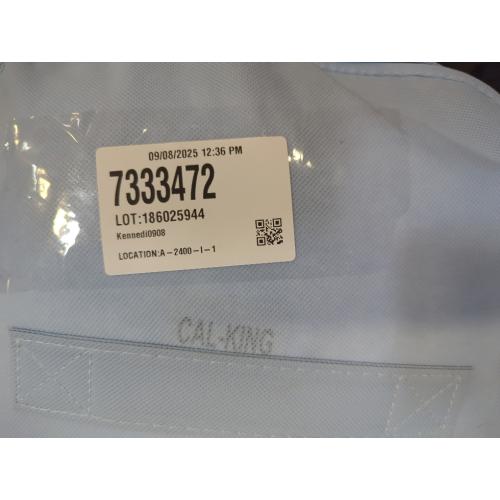 1.5 White and Beige Cali King Size Nestwell 1.5-Inch Memory Foam California King Mattress Topper in Neutral