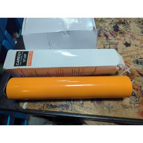 CAREGY HTV 12 x 25ft Roll - Iron On Heat Transfer Vinyl (Orange Yellow)