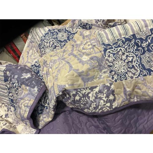 Mybedsoul Purple Quilt Set King Size Quilt Bedding Set Brown Plaid,3 Pieces Floral Patchwork Reversible Bedspread Coverlet Set for All Season,Soft Microfiber Bedding Set King 90x104