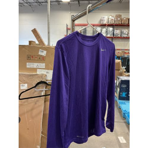 size med.   NIKE Men's Legend Long Sleeve Performance Shirt Purple,