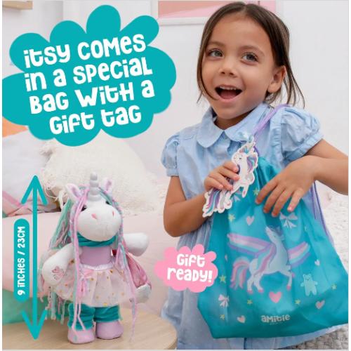 Itsy Unicorn Stuffed Animal - Pink Unicorn Plush Toys with Dress Up Clothes As Ballerina Doll, Good for Unicorns Girl Gifts Age 4-5, Toys for Girls Age 6-8