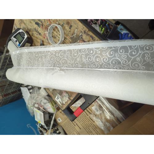 White Lace Printed Transluscent Plastic Cut-to-Fit Table Cover 100Ft x 40 W
