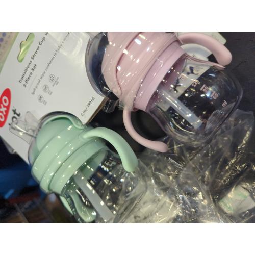 OXO Tot Transitions 6 Oz Straw Cup with Handles - 2 Pack - Multi