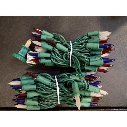 Minetom Red White Blue Lights Green Wire 100 Count 4th July Decoration | Patriotic Christmas Mini String Lights Waterproof for Indoor Outdoor Xmas Holiday Party Patio Independence Day Decoration