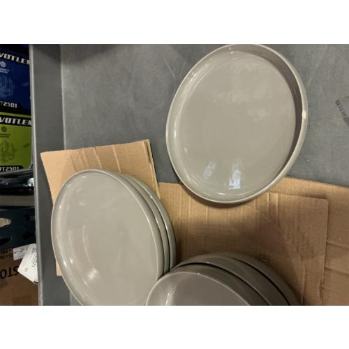 Safdie,  12 Piece Alma Stoneware Dinnerware Set GRAY (3 missing) (1 chipped)