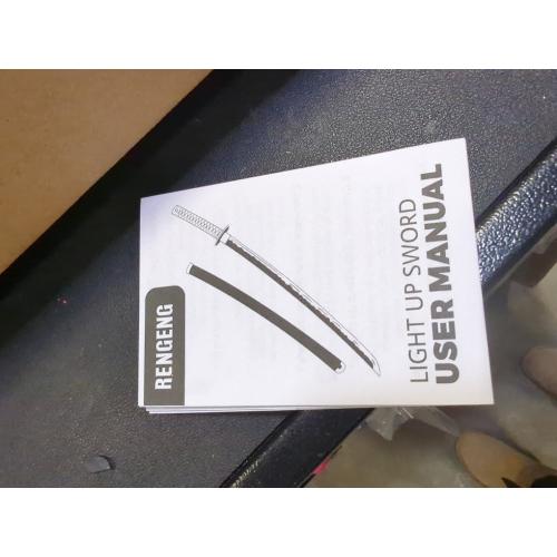 RENGENG Light Up Sword, 40 Inches Rechargeable Pre-Assembled Plastic Replica Anime Sword with Belt & Stand & Spinner