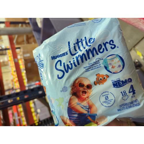 Size 4 - M - 18ct Huggies Little Swimmers Baby Swim Disposable Diapers