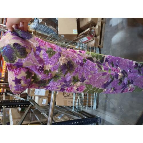 Size S ..BELLA BARNETT Purple Printed Floral Romantic Tube Sleeveless Sequin Dress Charming Stunning Maxi Birthday Bodycon Dress