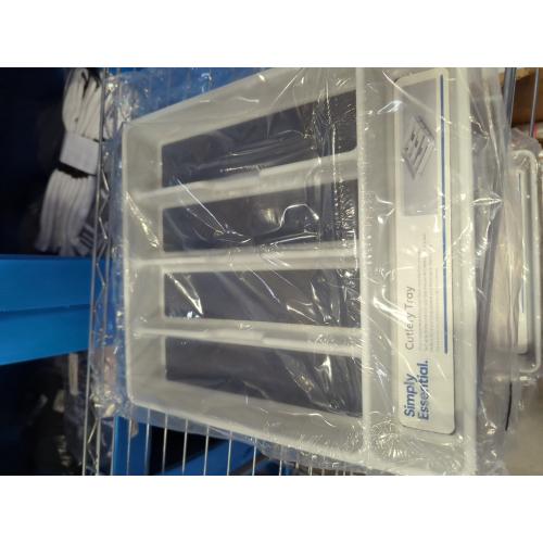 Simply Essential Small Flatware Organizer in Light Grey/Dark Grey